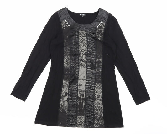 Womens UK Size S CASAMIA Black Basic Blouse