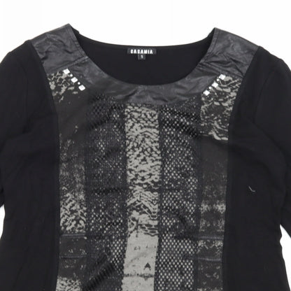 Womens UK Size S CASAMIA Black Basic Blouse