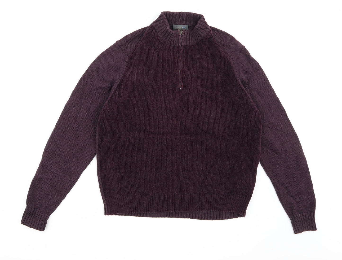 Marks and Spencer Mens Purple  Knit Pullover Jumper Size S
