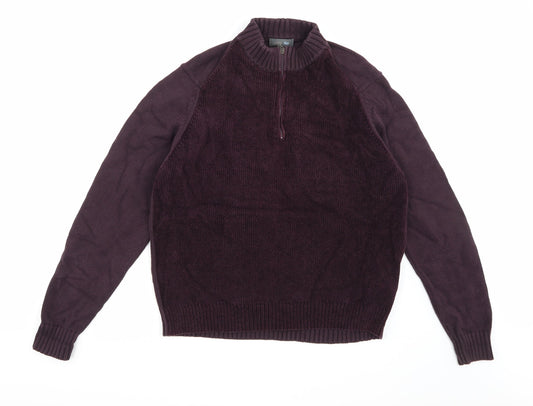 Marks and Spencer Mens Purple  Knit Pullover Jumper Size S
