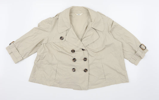 Marks & Spencer Womens Beige   Pea Coat Coat Size 18