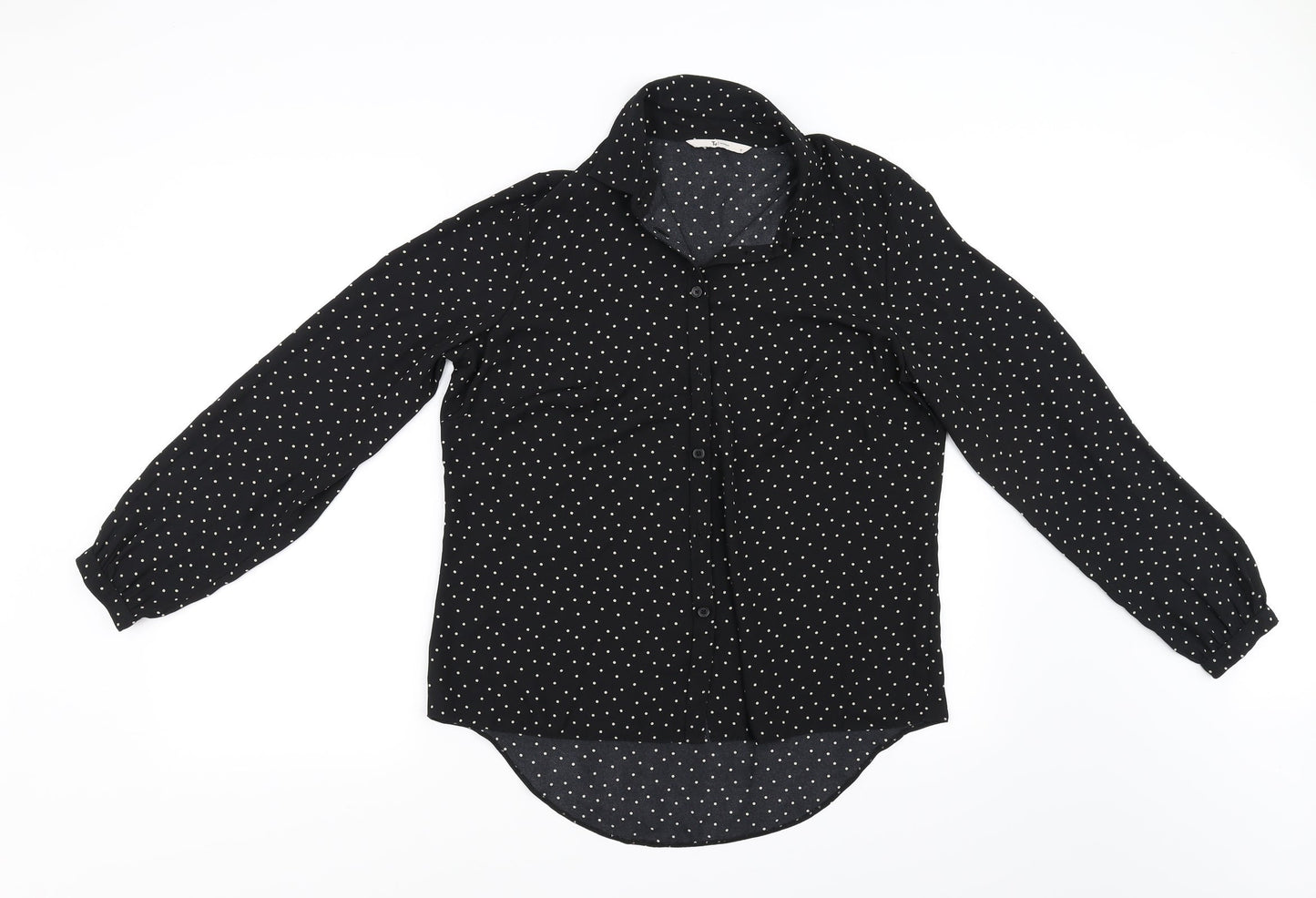 TU Womens Beige Polka Dot  Basic Blouse Size 12