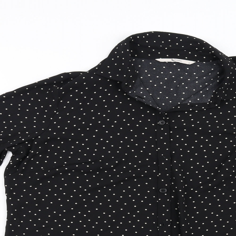 TU Womens Beige Polka Dot  Basic Blouse Size 12