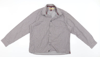 Mens UK Size L collezione Grey  Button-Up Long Sleeve Casual Shirt