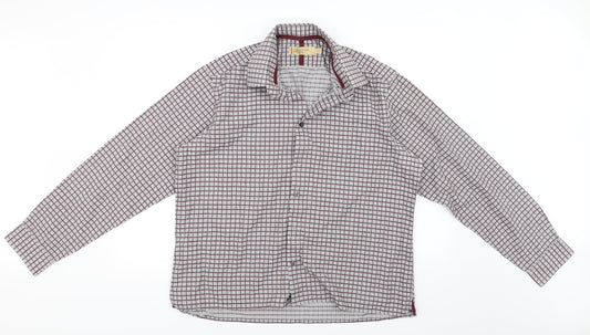 Mens UK Size L collezione Grey  Button-Up Long Sleeve Casual Shirt