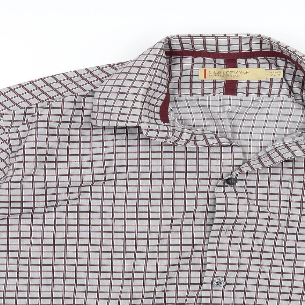 Mens UK Size L collezione Grey  Button-Up Long Sleeve Casual Shirt