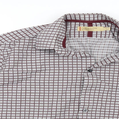 Mens UK Size L collezione Grey  Button-Up Long Sleeve Casual Shirt