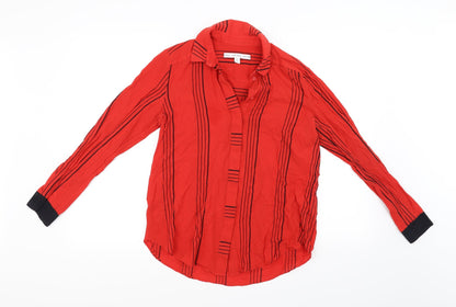Womens UK Size 8 Preworn Red Basic Blouse