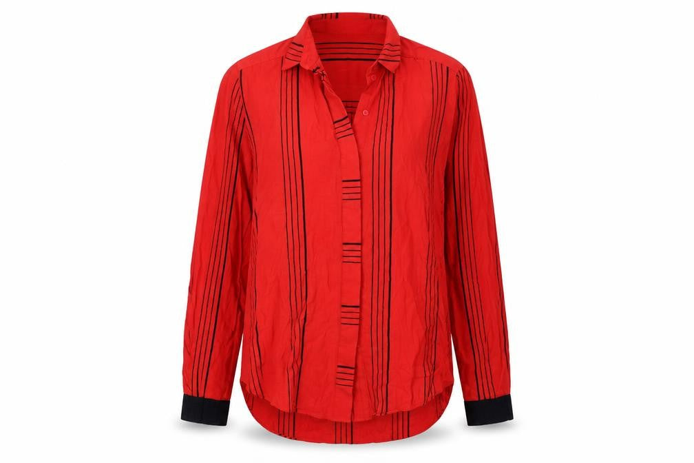 Womens UK Size 8 Preworn Red Basic Blouse