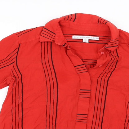 Womens UK Size 8 Preworn Red Basic Blouse