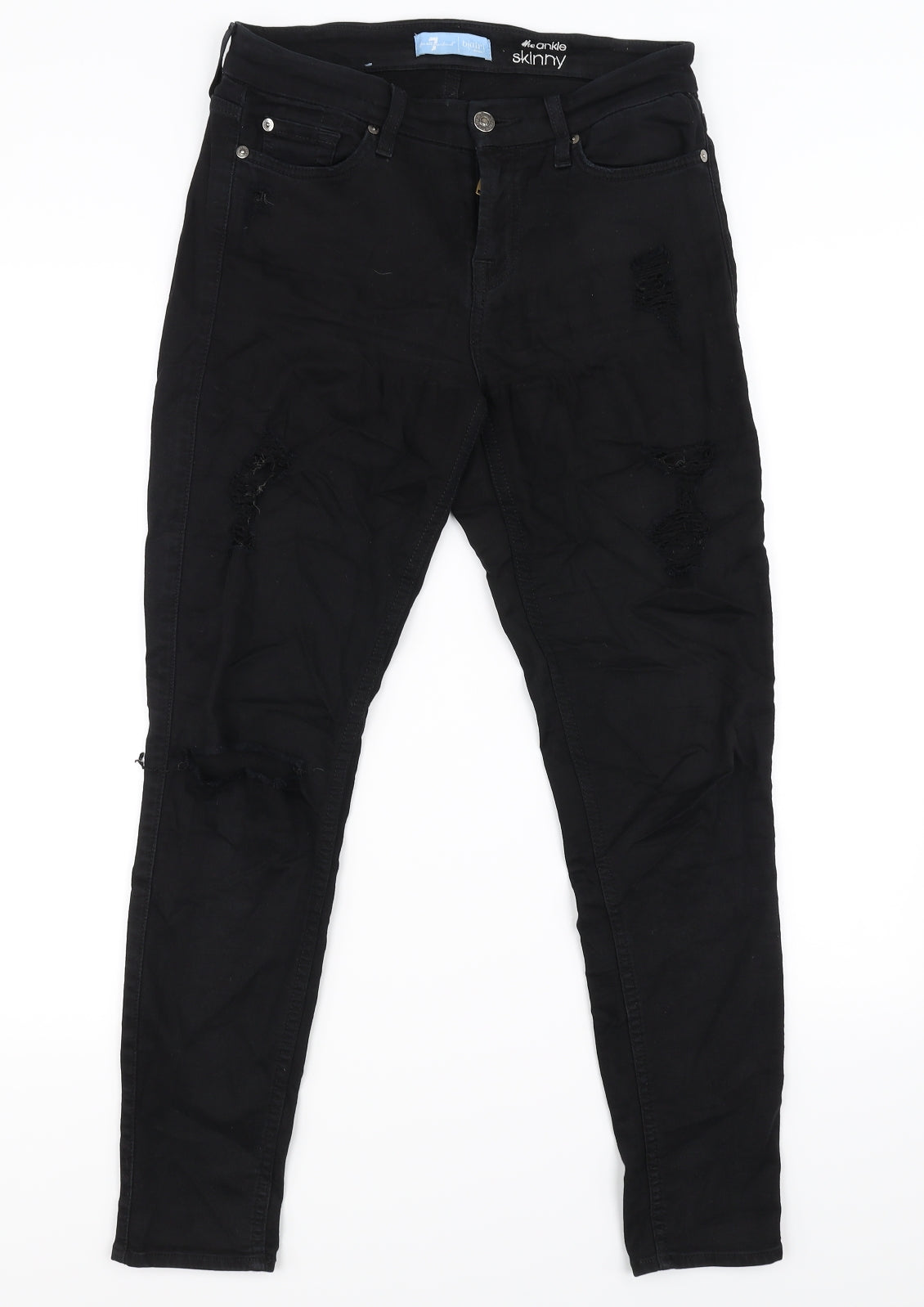 Womens UK Size 10 Preworn Regular Fit Skinny Black Jeans