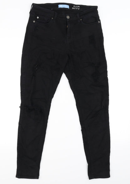 Womens UK Size 10 Preworn Regular Fit Skinny Black Jeans