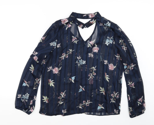 Primark Womens Blue Floral  Basic Blouse Size 14