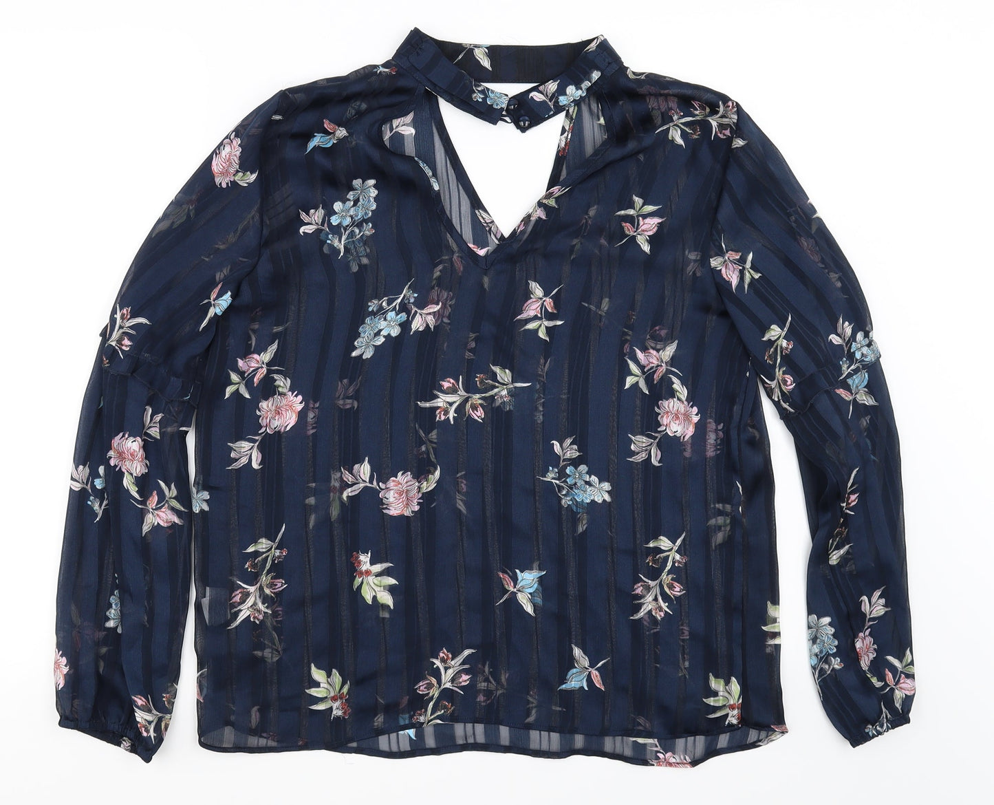 Primark Womens Blue Floral  Basic Blouse Size 14