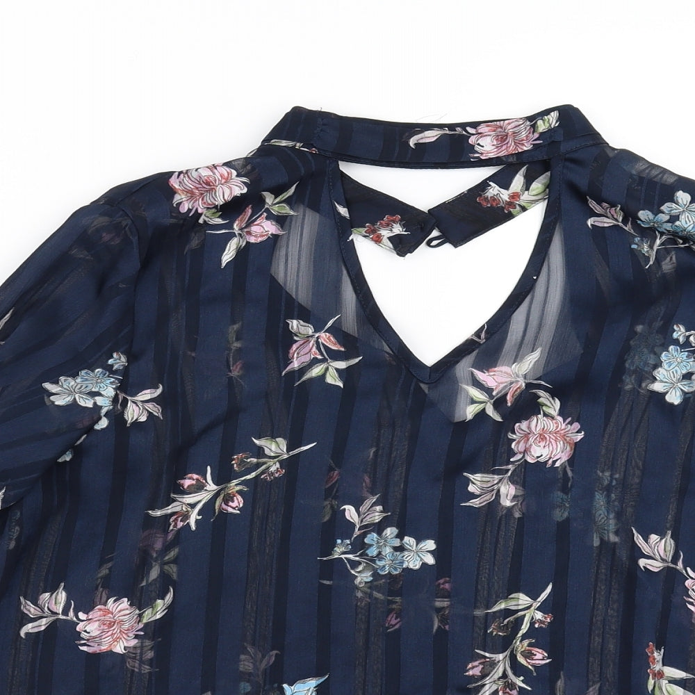 Primark Womens Blue Floral  Basic Blouse Size 14