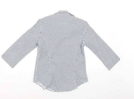 Fenn Wright Manson Womens White Polka Dot  Basic Button-Up Size M