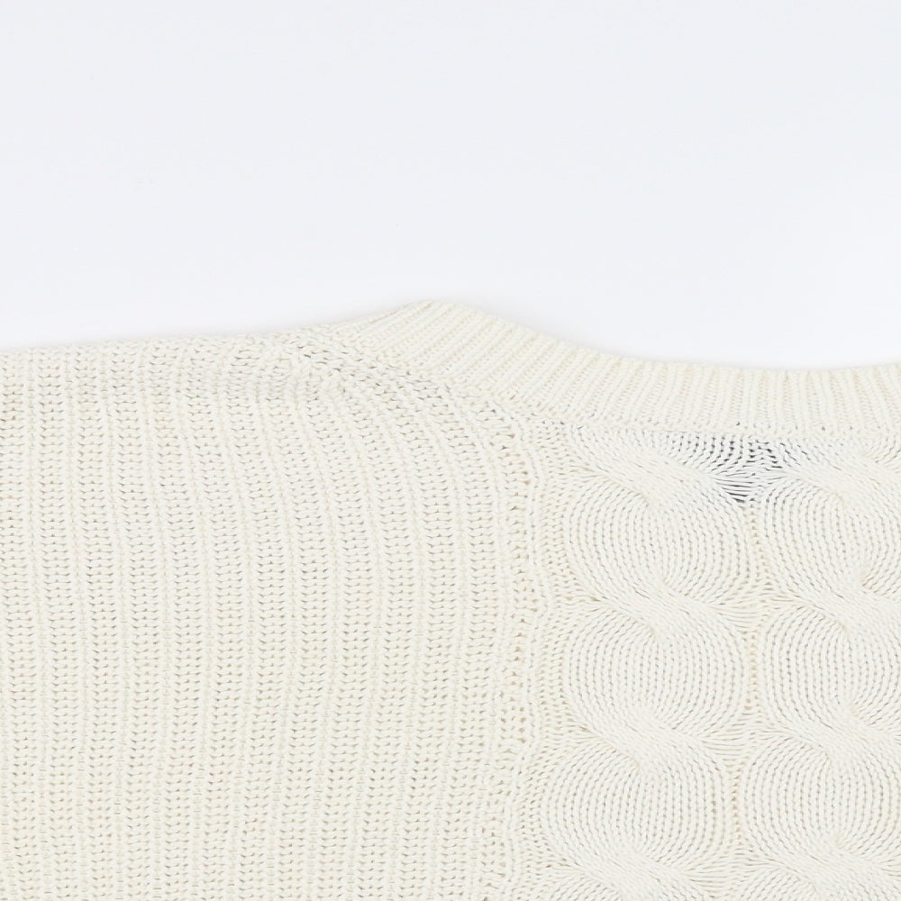 H&M Womens White   Pullover Jumper Size 8