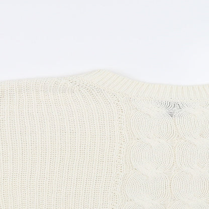 H&M Womens White   Pullover Jumper Size 8