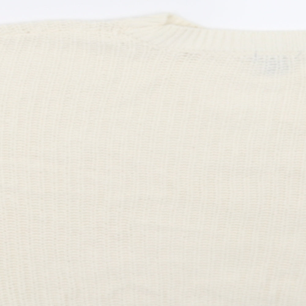 H&M Womens White   Pullover Jumper Size 8