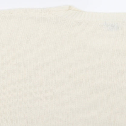 H&M Womens White   Pullover Jumper Size 8