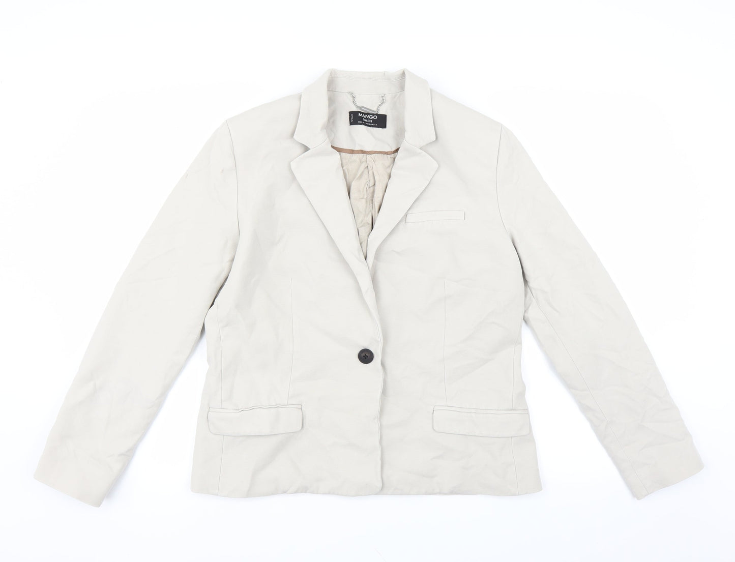Mango Womens Beige   Jacket Blazer Size 14
