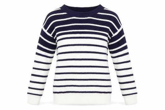 Studio Womens Blue Striped  Pullover Jumper Size 8