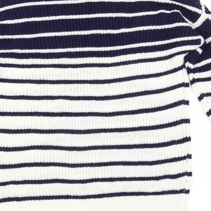 Studio Womens Blue Striped  Pullover Jumper Size 8