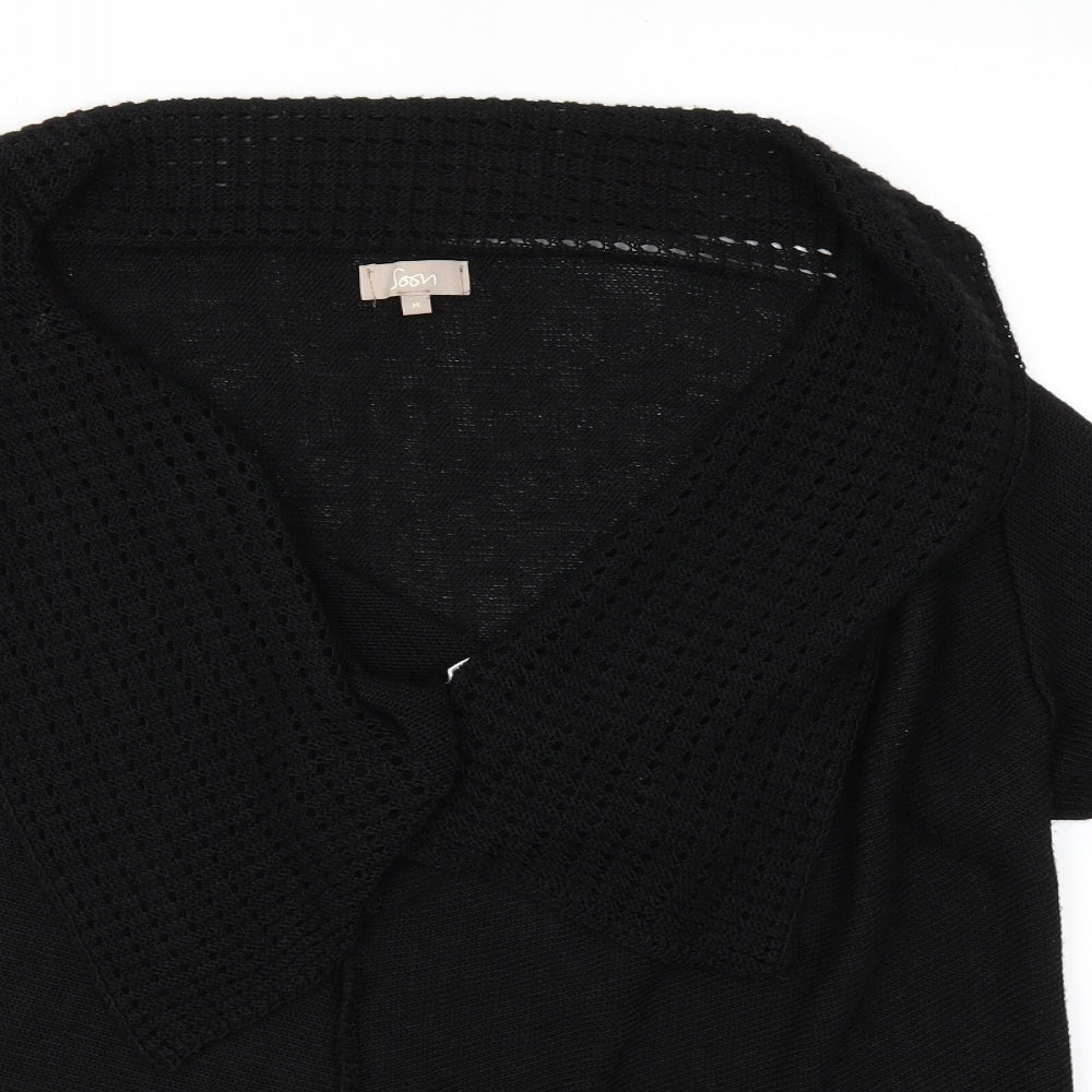 Soon Womens Black   Cardigan Jumper Size M