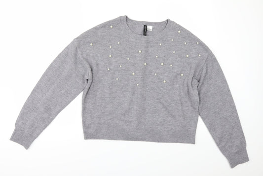 Divided by H&M Womens Grey   Pullover Jumper Size M  - CROPPED