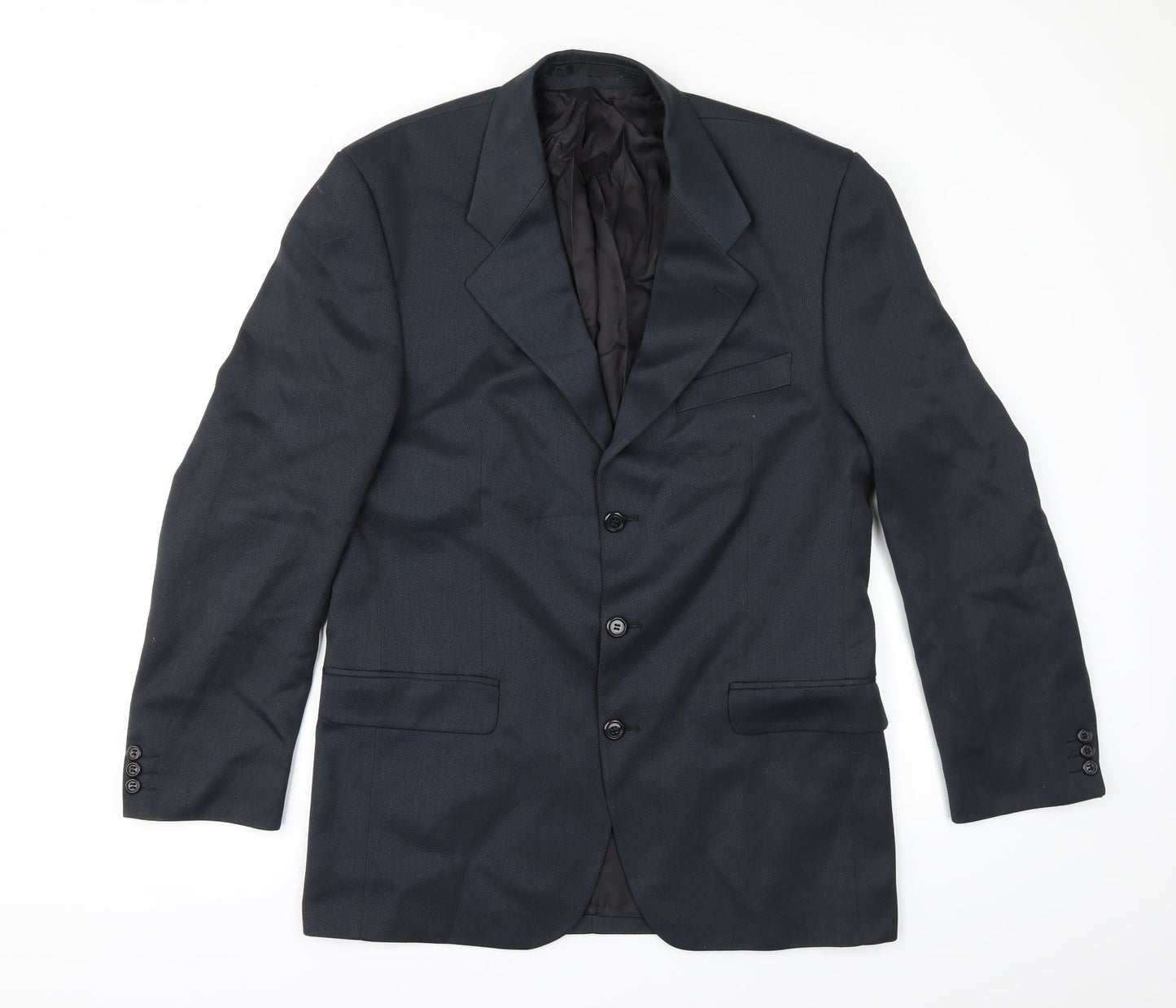 Mens UK Size 40 Pinstripe Regular Blue Suit Jacket