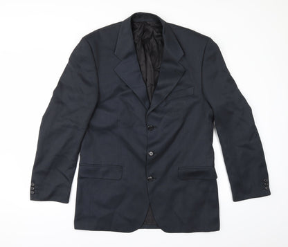 Mens UK Size 40 Pinstripe Regular Blue Suit Jacket