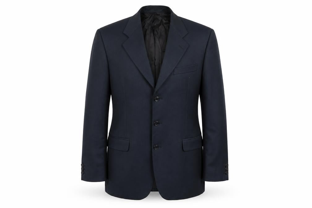 Mens UK Size 40 Pinstripe Regular Blue Suit Jacket