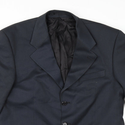 Mens UK Size 40 Pinstripe Regular Blue Suit Jacket