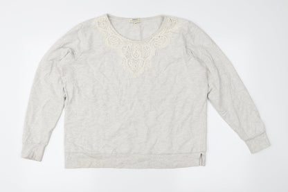 Papaya Womens Grey  Jersey Pullover Sweatshirt Size 14
