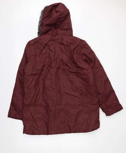Womens UK Size M Anne De Lancay Red Parka Coat
