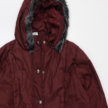 Womens UK Size M Anne De Lancay Red Parka Coat