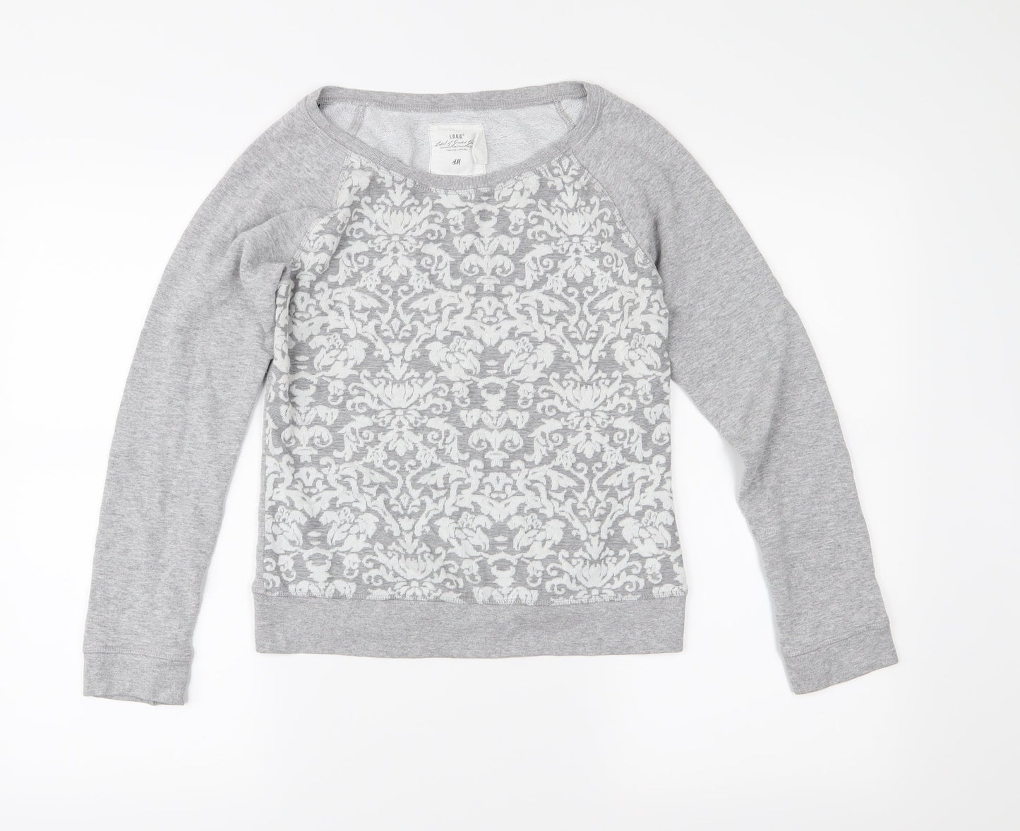 H&M Womens Grey  Jersey Pullover Sweatshirt Size S