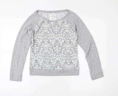 H&M Womens Grey  Jersey Pullover Sweatshirt Size S