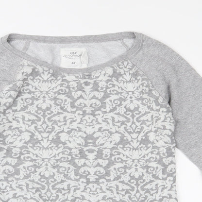 H&M Womens Grey  Jersey Pullover Sweatshirt Size S