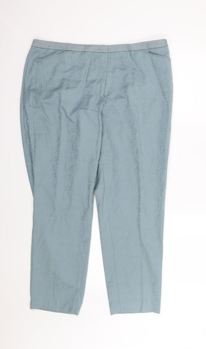 Taifun Womens Blue Floral  Trousers  Size 20 L27 in
