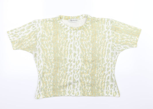 Berkertex Womens Green Animal Print Knit Pullover Jumper Size 14