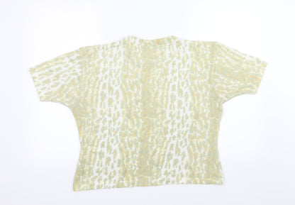 Berkertex Womens Green Animal Print Knit Pullover Jumper Size 14