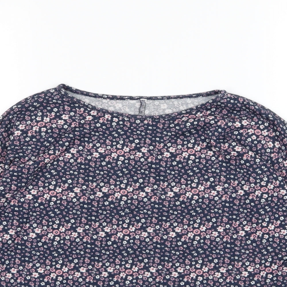 Young Dimension Girls Black Floral Jersey Basic T-Shirt Size 11-12 Years
