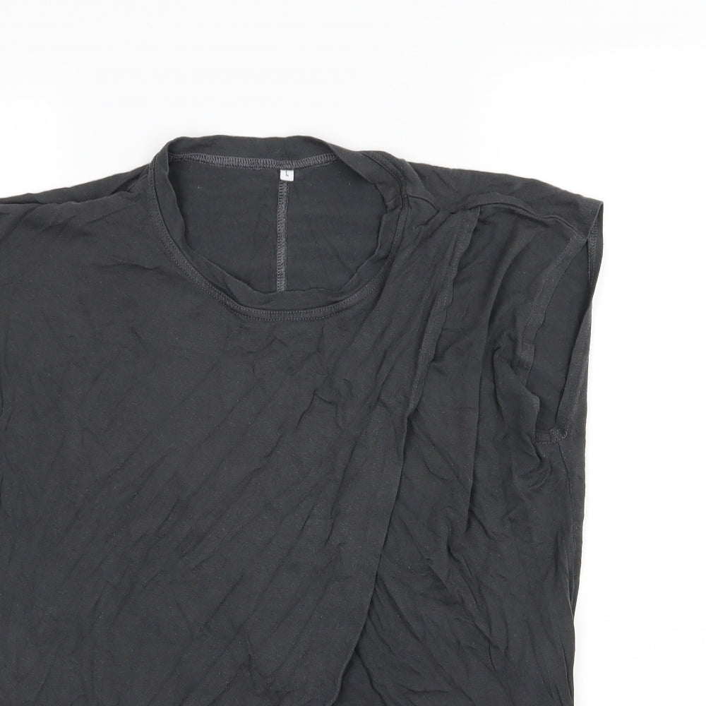 Womens UK Size L Preworn Grey Basic T-Shirt