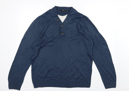 F&F Mens Blue  Knit Pullover Jumper Size M