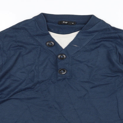 F&F Mens Blue  Knit Pullover Jumper Size M