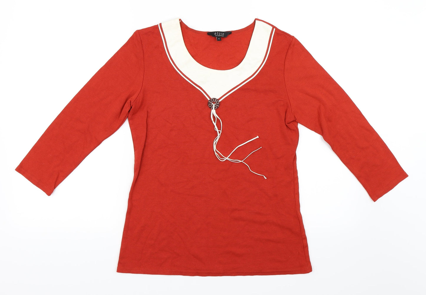 Elite collection Womens Red   Basic Blouse Size 12