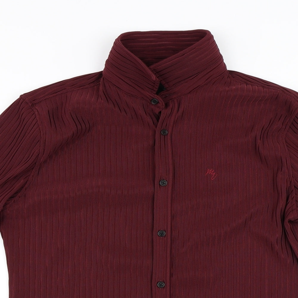 Mens UK Size M River Island Purple  Button-Up Long Sleeve Casual Shirt