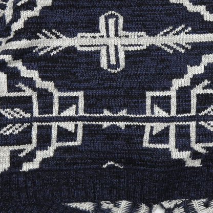 Boohoo Womens Blue Geometric  Cardigan Jumper Size M  - Waterfall Cardigan