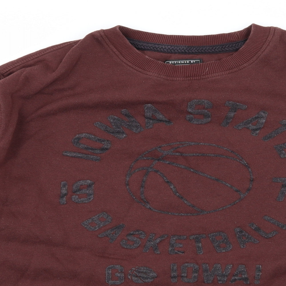 Mens UK Size M F&F Brown Pullover Sweatshirt